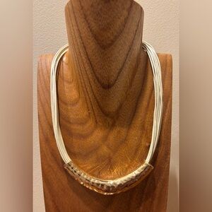 Stylish Gold and corded Necklace with magnetic closure. 18” in length.